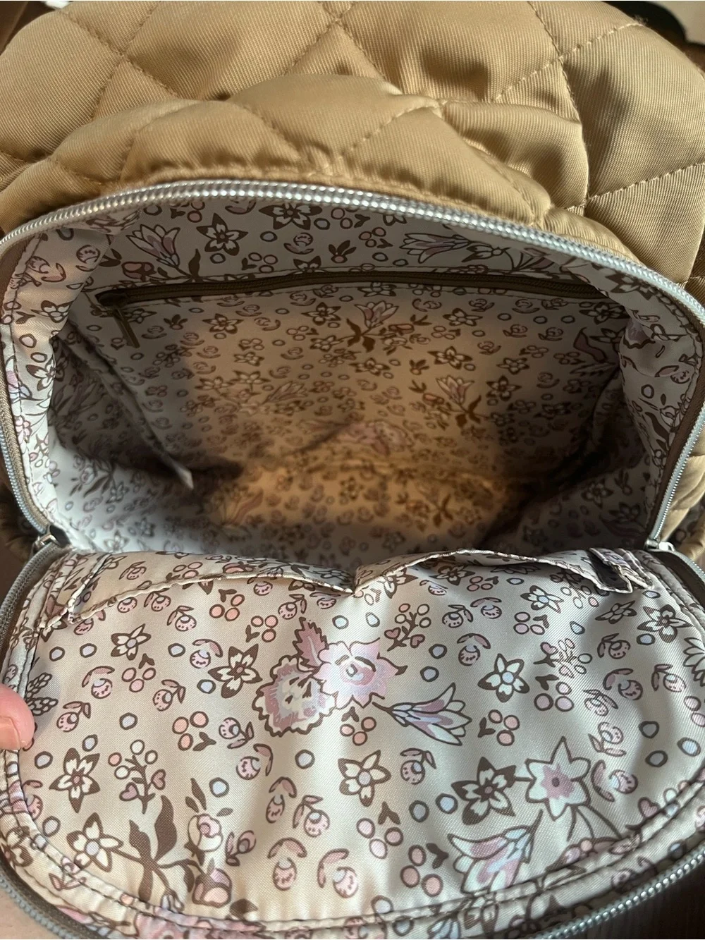 Vera Bradley Performance Twill Small Backpack in Meadowlark Tan